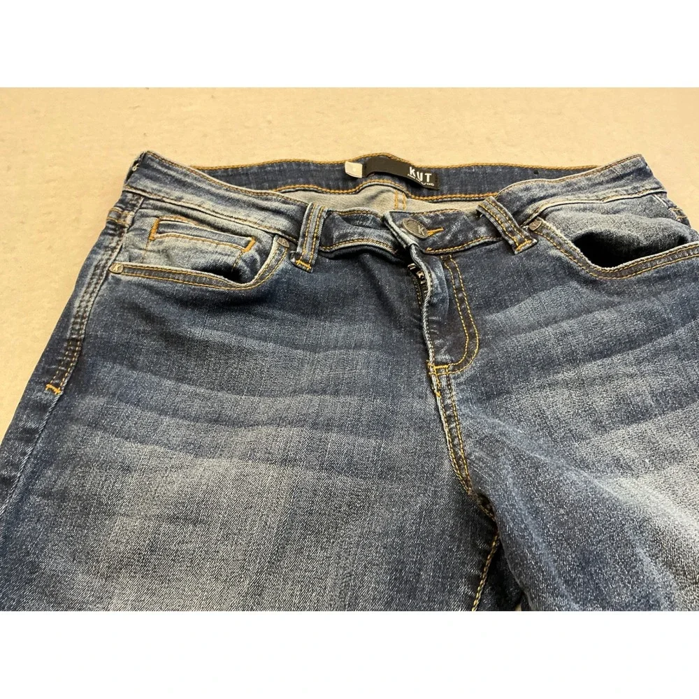 Kut from the Kloth Toothpick Skinny Jeans Medium Wash Stretch Size 8 Denim